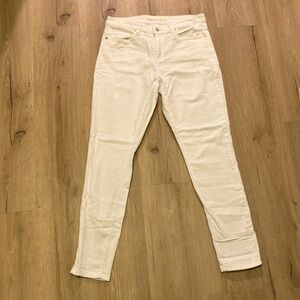 Michael Kors Women's White Skinny Jeans with gold hardware